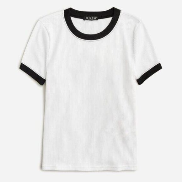 NWT J.Crew Vintage Rib T-shirt with Contrast Trim - Picture 1 of 4